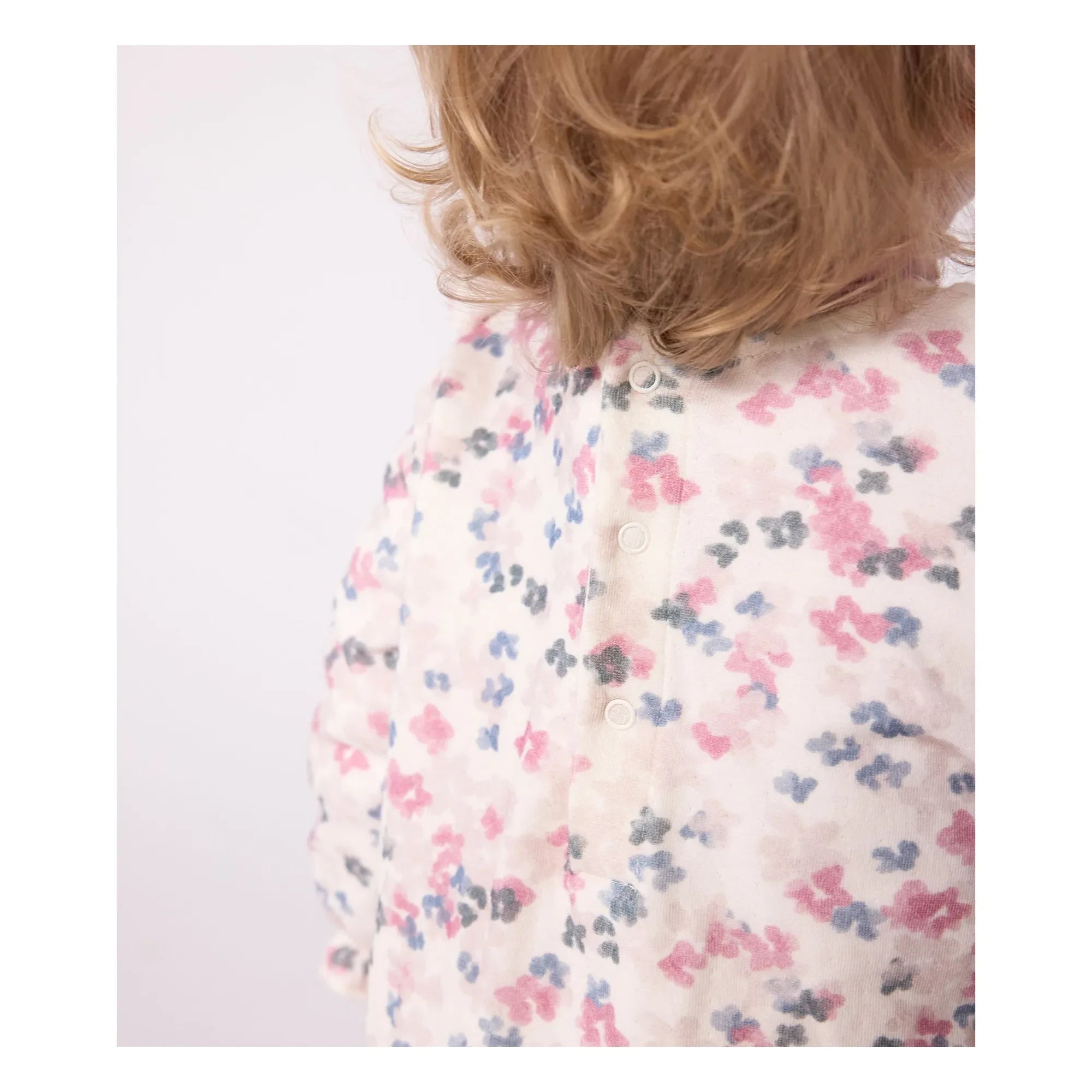Petit Bateau - Vestido halter de algodón orgánico con estampado floral | Crudo