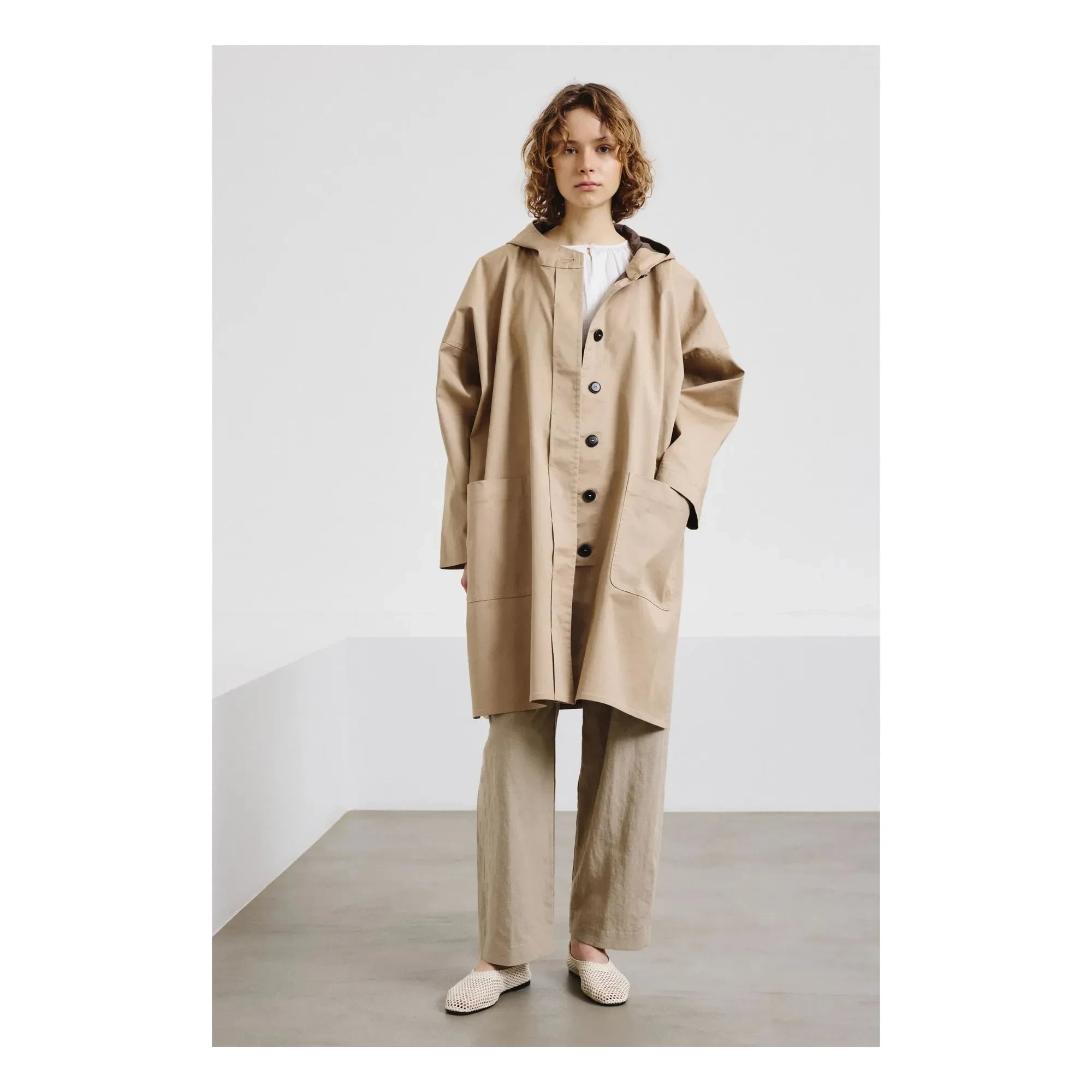 Pomandère - Chaqueta impermeable de lona de algodón | Sand