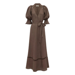 Boteh - Vestido de lino Myra | Mocha