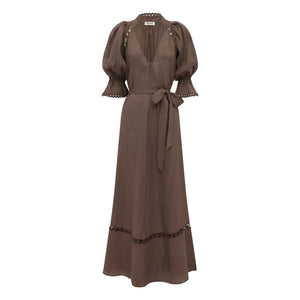 Boteh - Vestido de lino Myra | Mocha