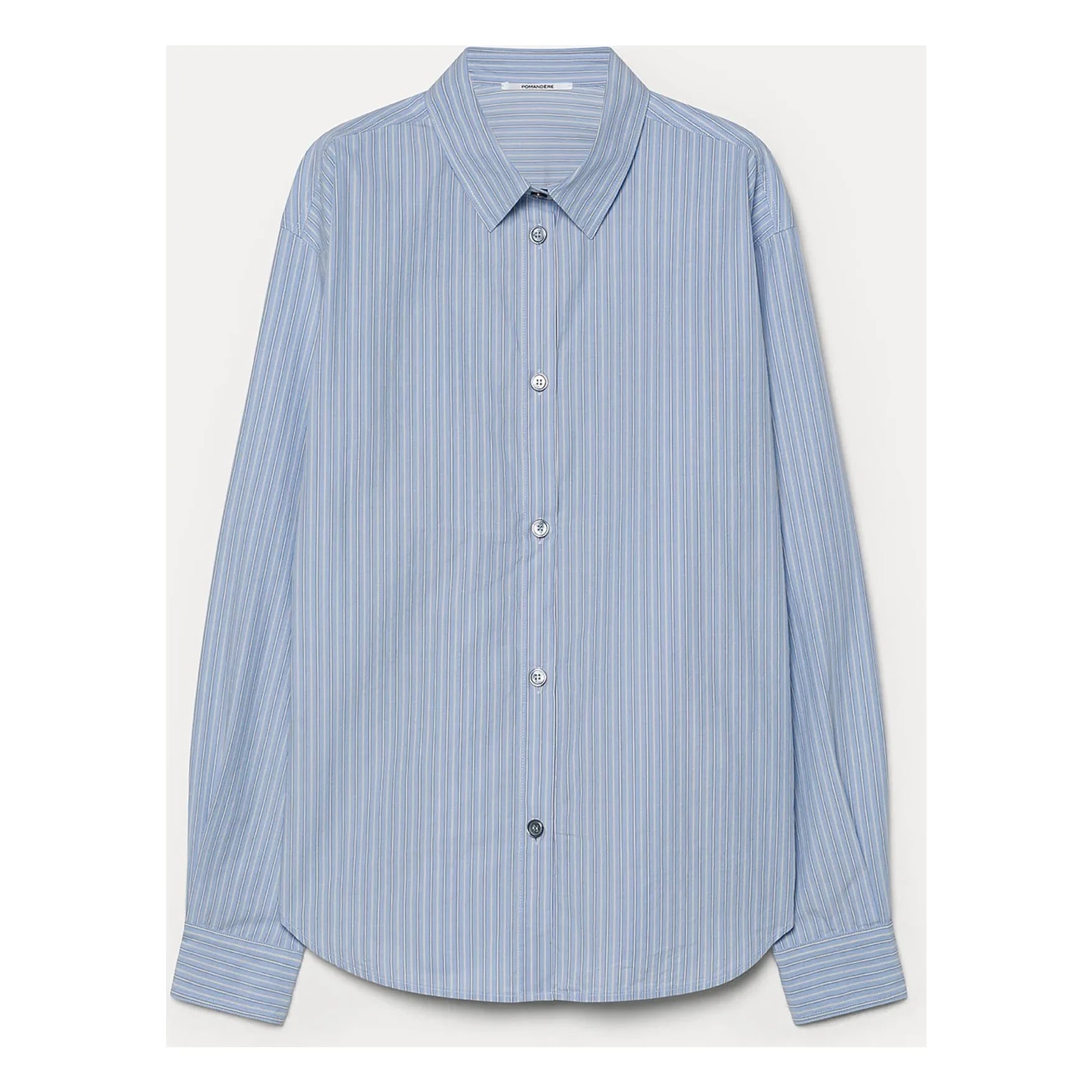 Pomandère - Camisa de popelín de algodón a rayas | Azul