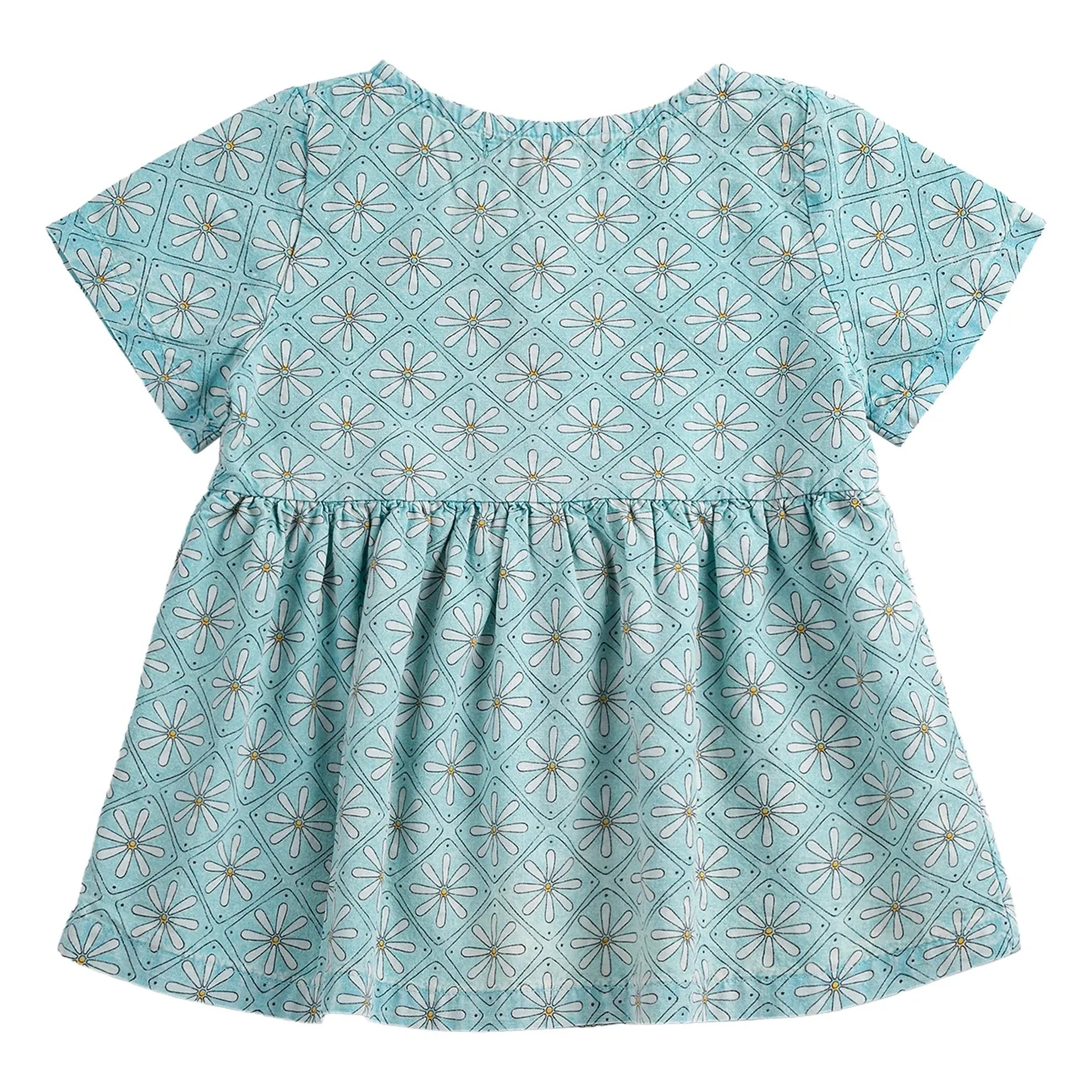 Bobo Choses - Vestido de Bebé con Margarita de Algodón Orgánico | Azul Claro