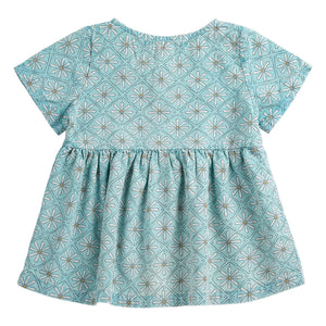 Bobo Choses - Vestido de Bebé con Margarita de Algodón Orgánico | Azul Claro