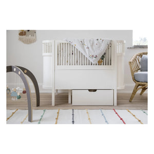 Sebra - Cuna convertible de abedul de Sebra 70x110 cm | Blanco