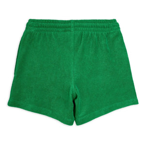 Mini Rodini - Pantalón corto de toalla de algodón orgánico Ping Pong | Verde