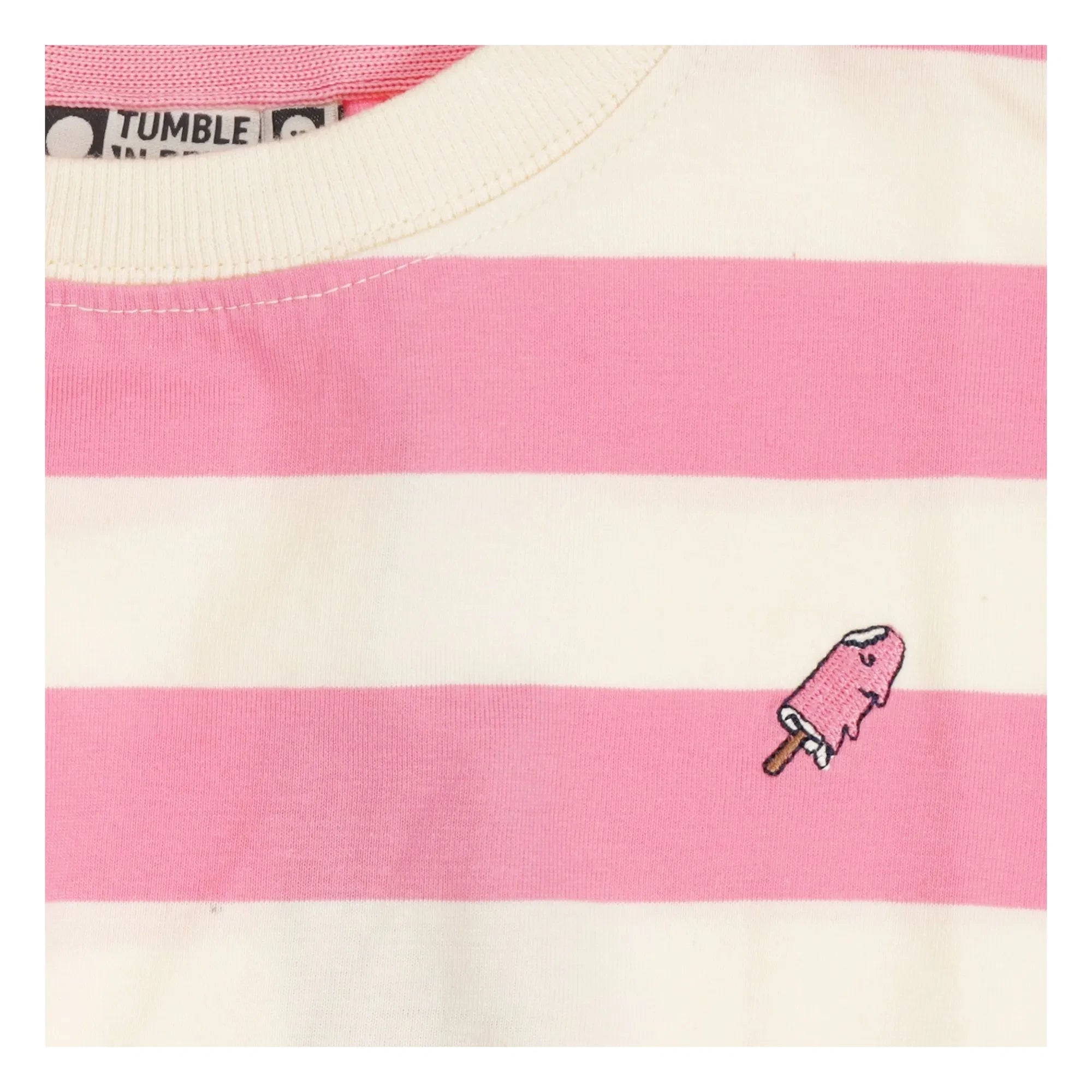 Tumble N'Dry - Colatina Camiseta de Algodón Orgánico Oversize Rayas | Rosa
