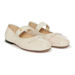 Anine Bing - Bailarinas Jolie de Piel Craquelada | Crema