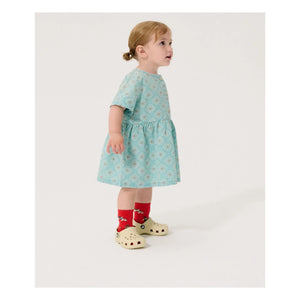 Bobo Choses - Vestido de Bebé con Margarita de Algodón Orgánico | Azul Claro
