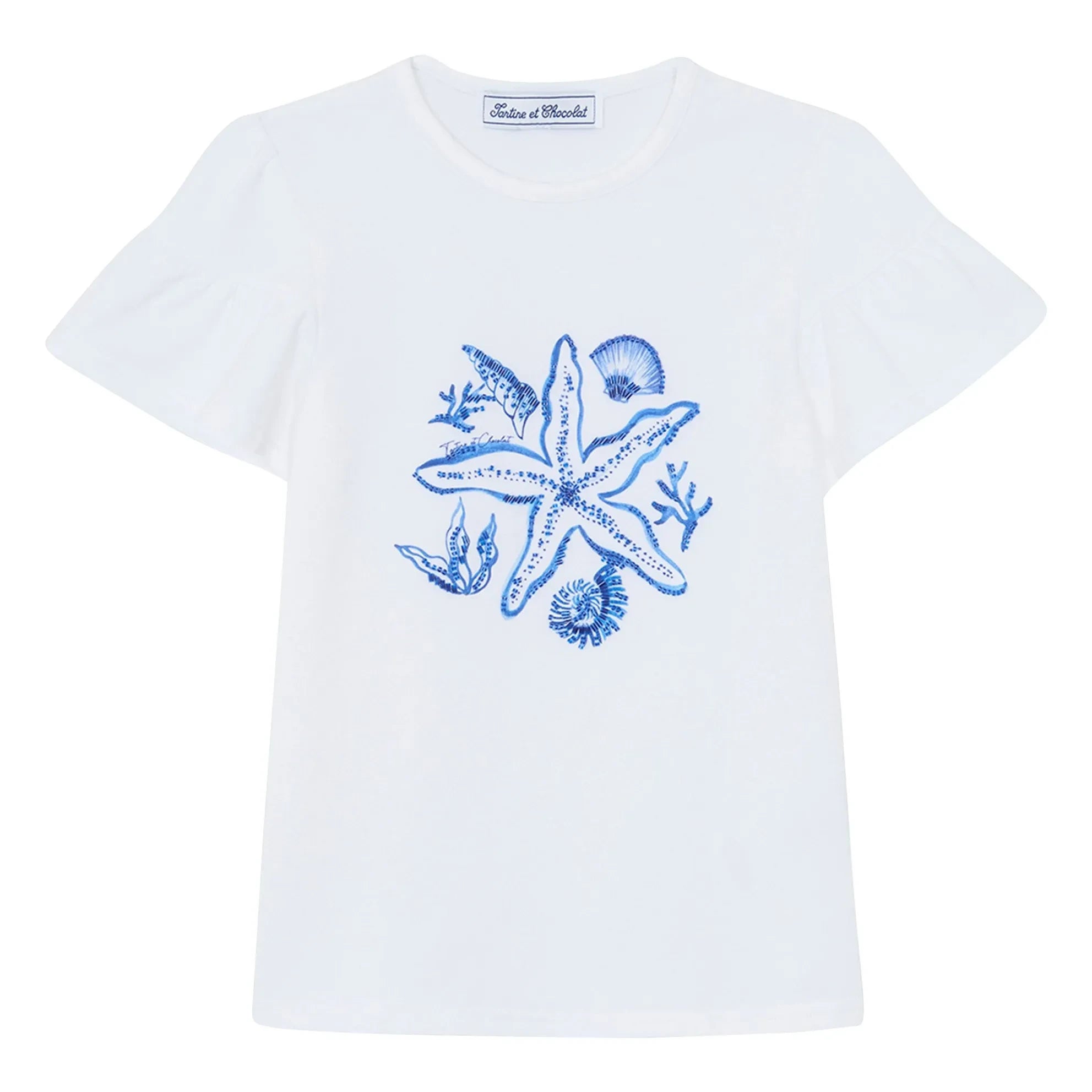 Tartine et Chocolat - Camiseta Estrella de Mar Perla | Blanco
