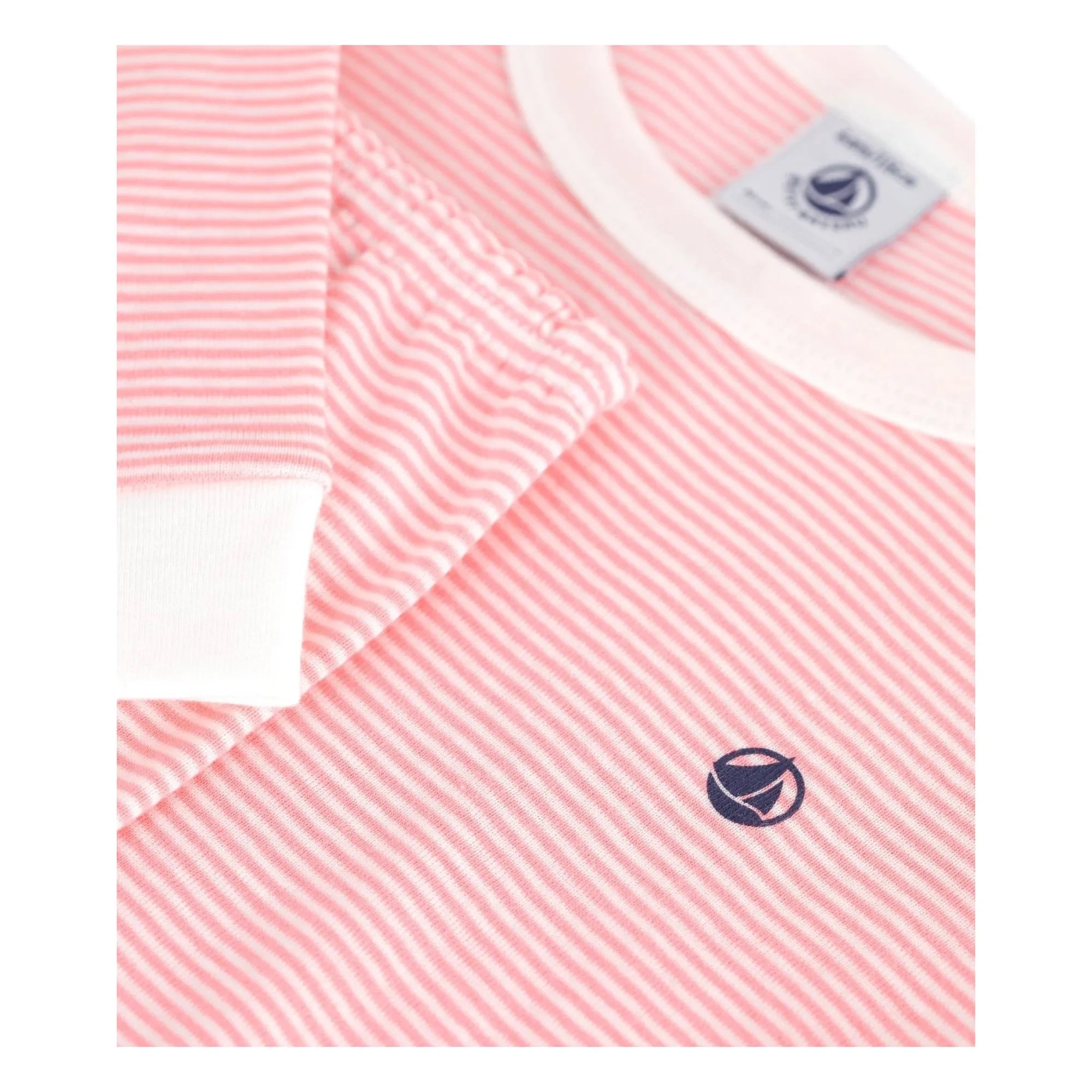 Petit Bateau - Pijama de rayas ajustado de algodón orgánico Milleraies | Rojo