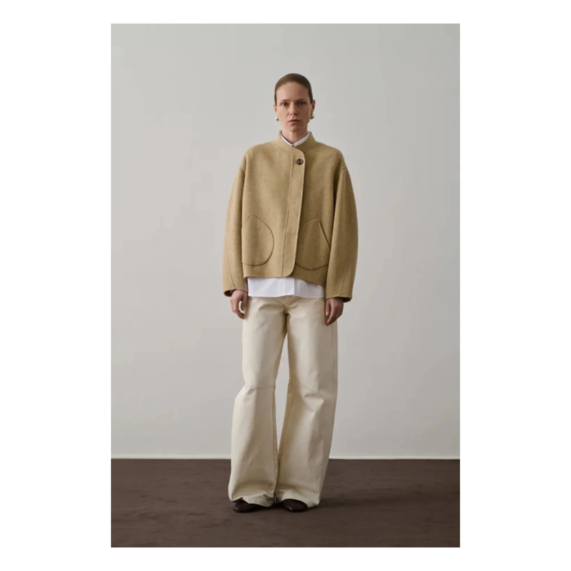 Abrigo de lana Soeur - Windsor | Beige jaspeado