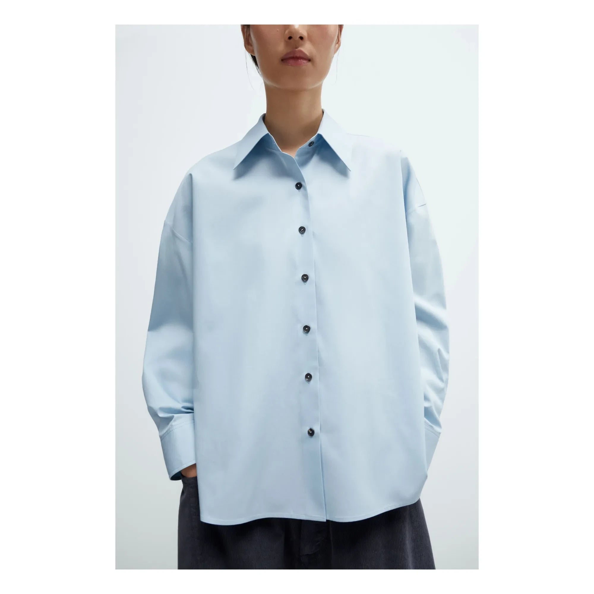 Cordera - Camisa Oversize de Algodón | Azul claro