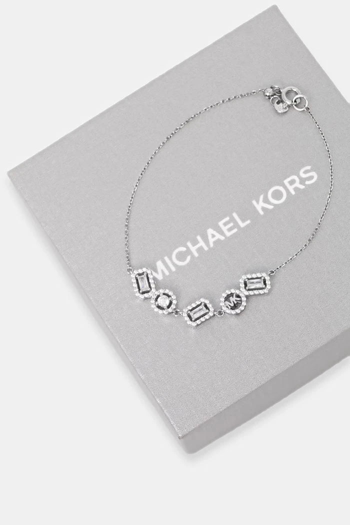 Brazalete Michael Kors de plata con circonitas para mujer