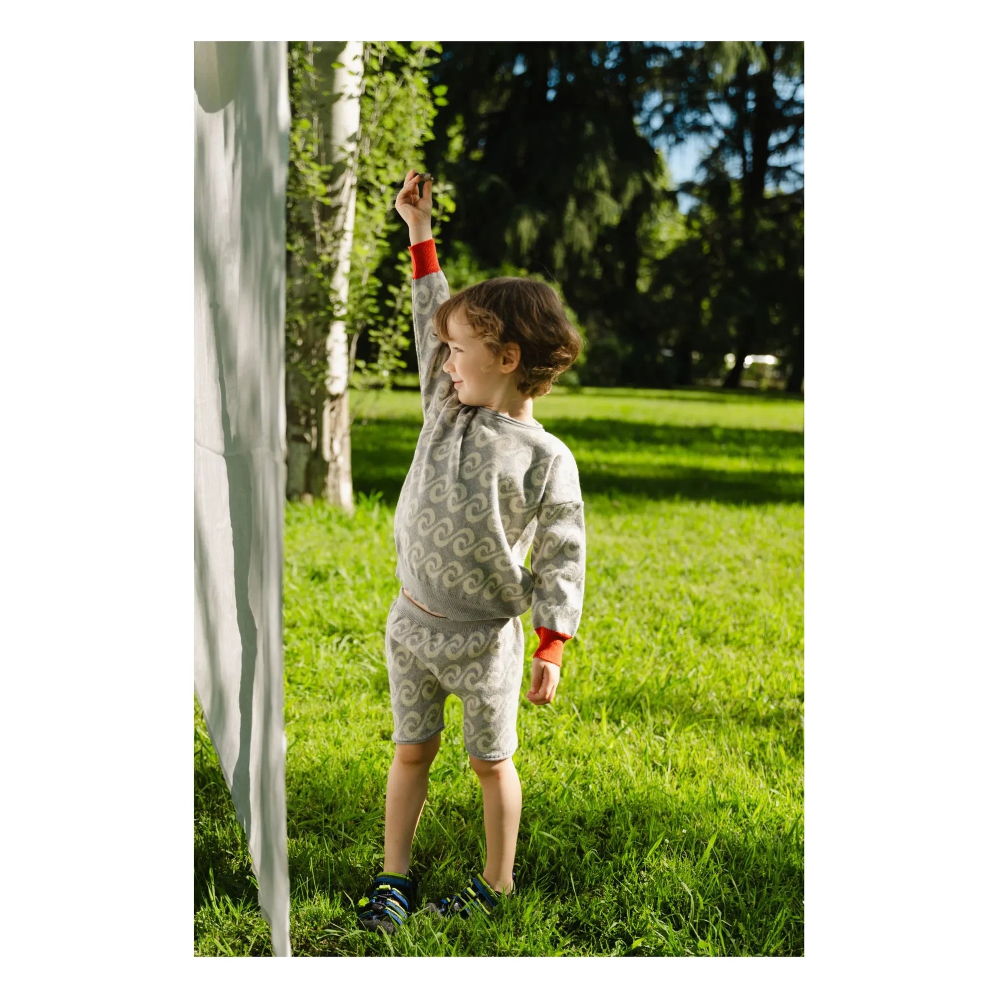 Bayiri - Pantalones cortos de río de punto de algodón orgánico | Gris