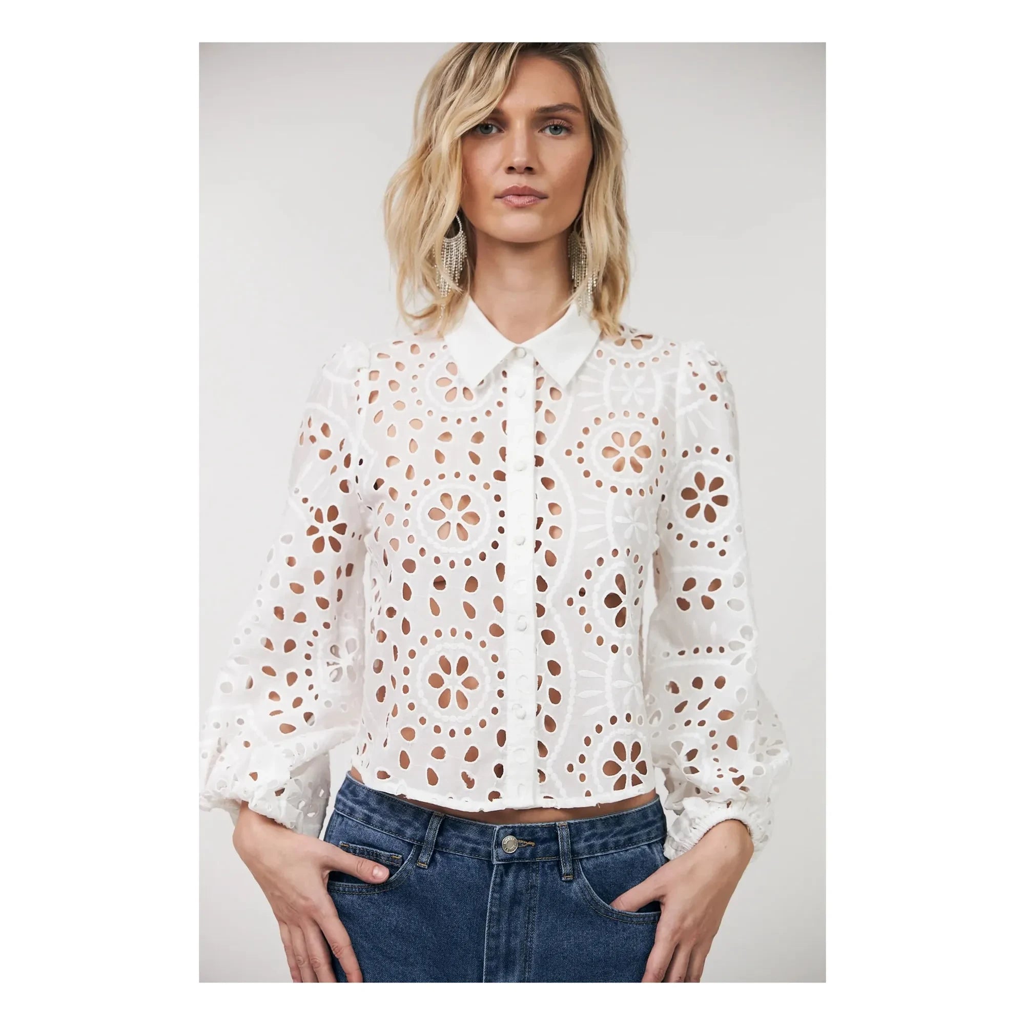 Lollys Laundry - Camisa de algodón Remy | Blanco