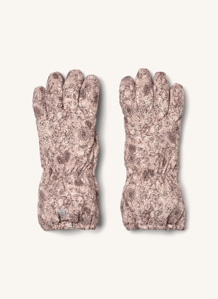 Wheat - Guantes de esquí Skiski con estampado de flores | Rosa