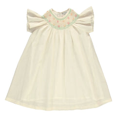 Bebe Organic - Vestido Fruncido Floral Luna | Crudo