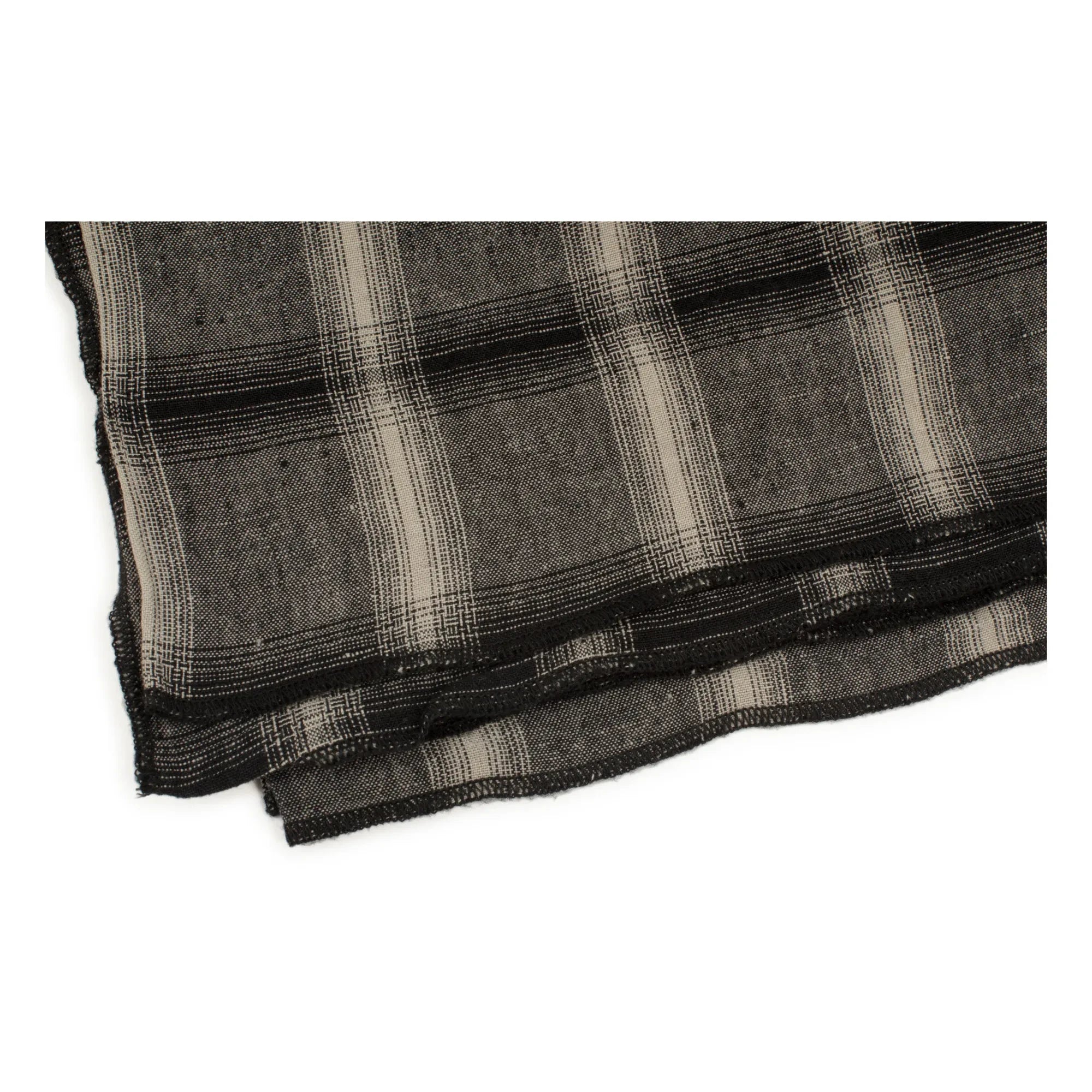 Le Monde Sauvage - Mantelería de lino lavado a cuadros de las Highlands | Gris oscuro