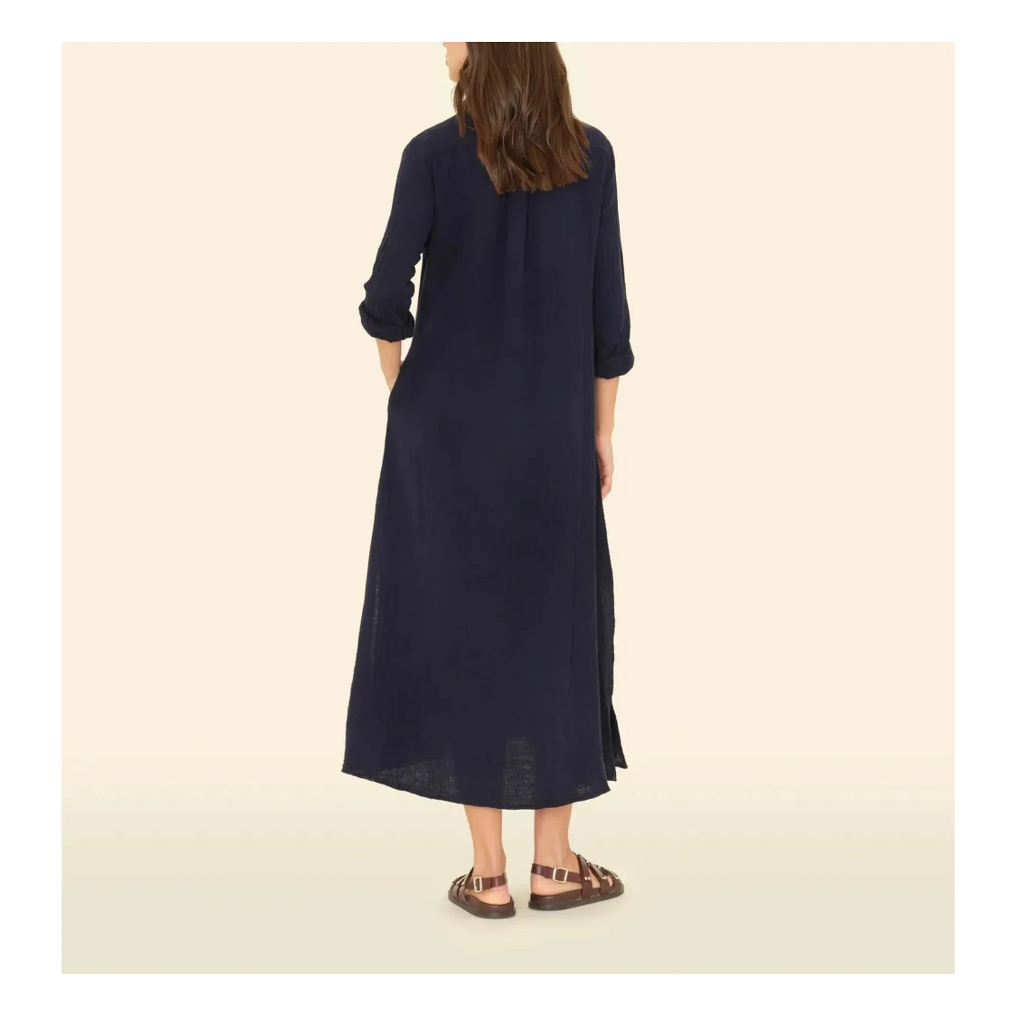 Xirena - Vestido de Gasa de Algodón Boden | Azul Oscuro