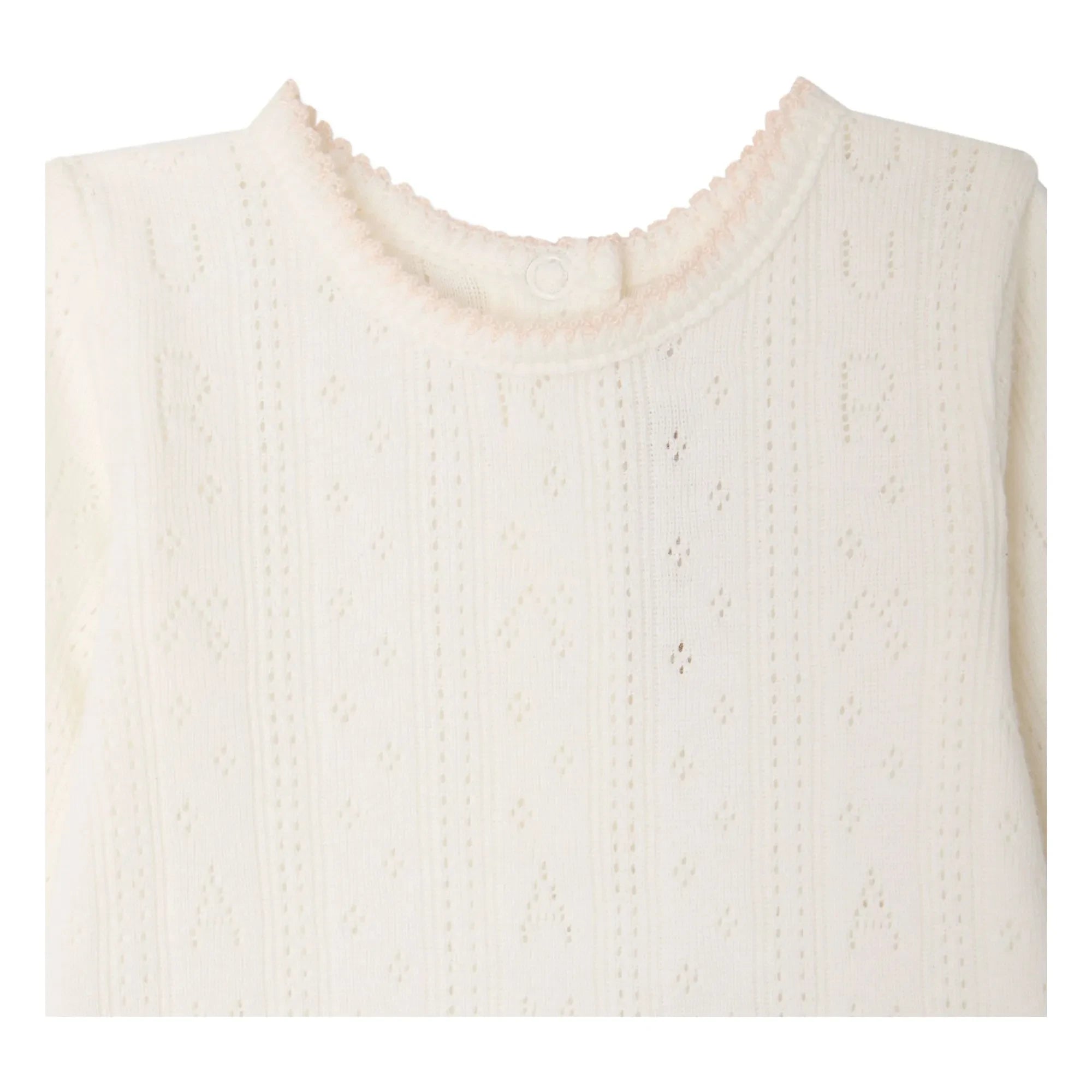 Bonpoint - Conjunto de camiseta y leggings de algodón orgánico Leandra Pointelle | Blanco