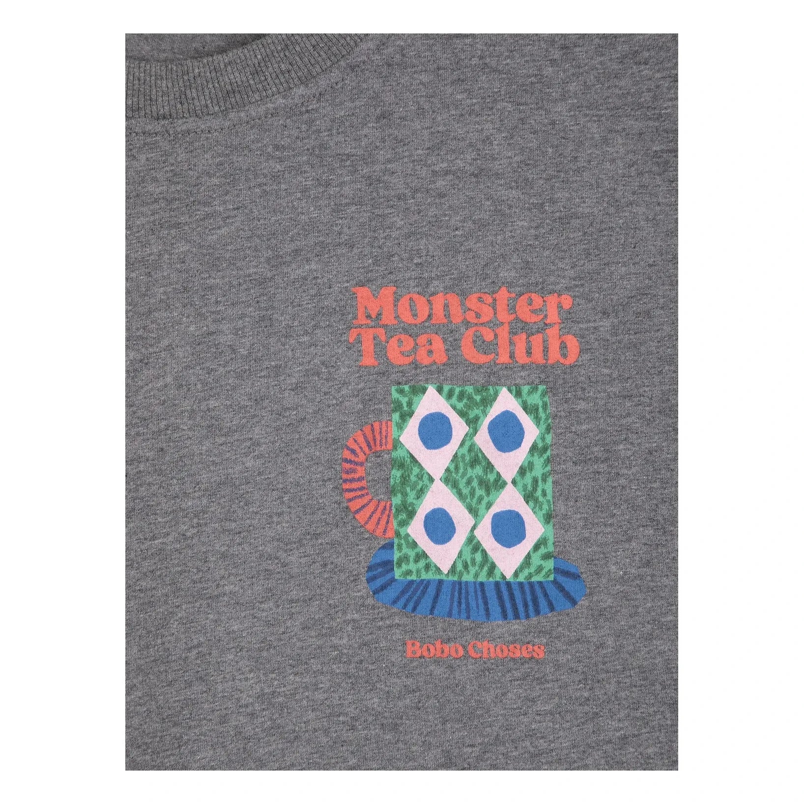 Bobo Choses - Monster Mug Pamuk Tişört | Gri melanj