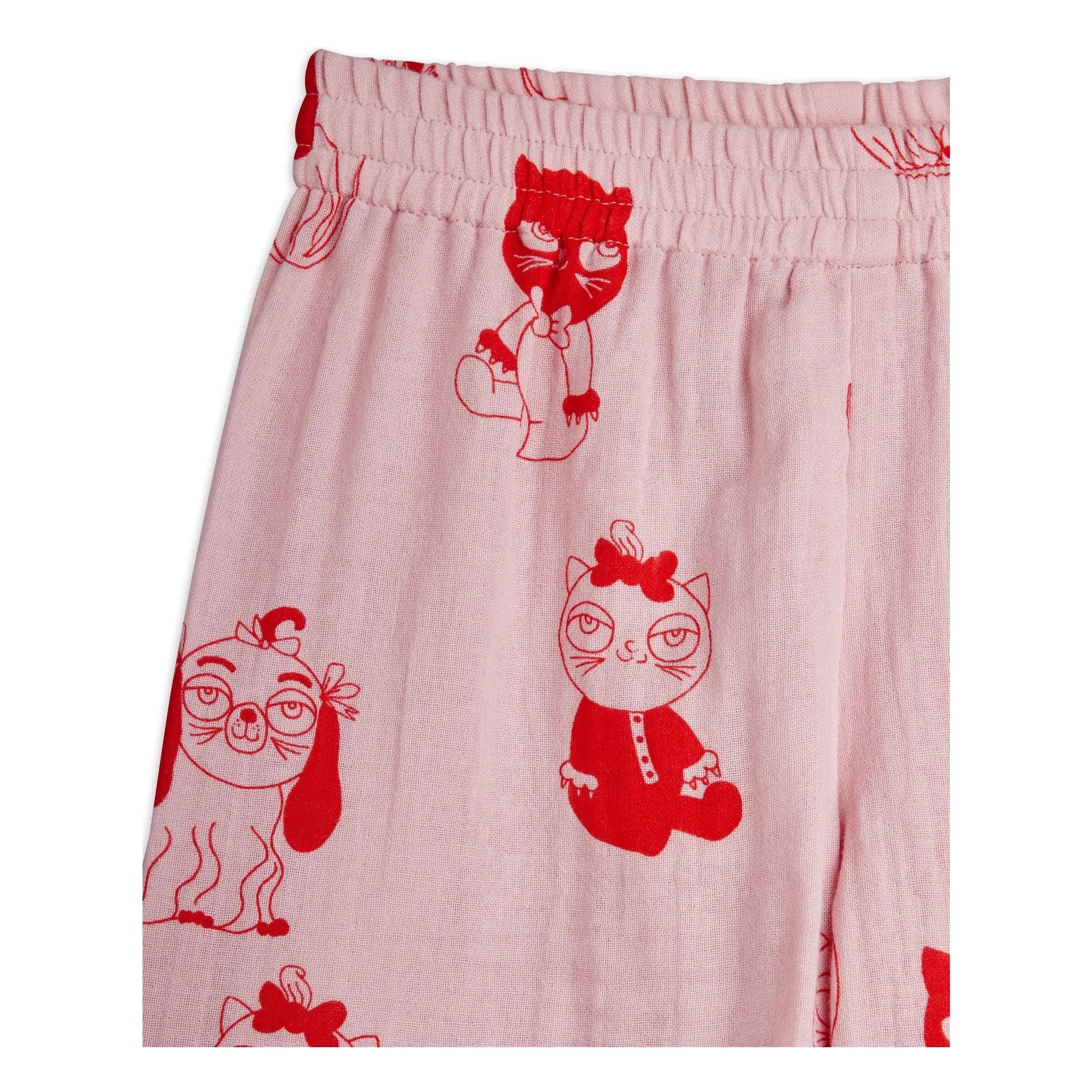 Mini Rodini - Pantalones de algodón orgánico con estampado de animales | Rosa