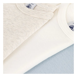 Petit Bateau - Lote de 3 bodies de una pieza | Azul