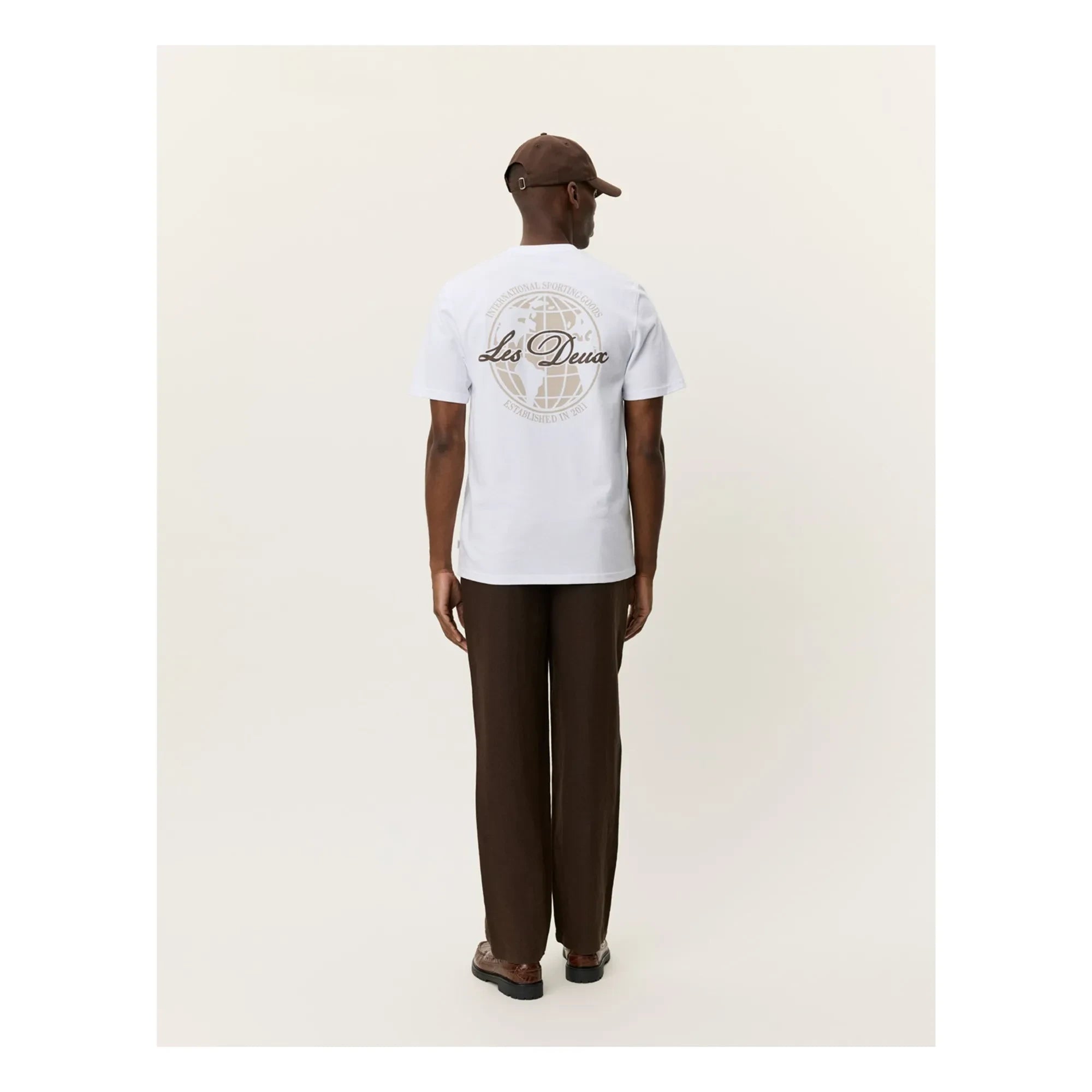 Les Deux - Camiseta de algodón orgánico Ben Globe | Blanca