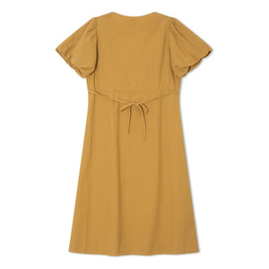 Matona - Vestido de algodón orgánico de largo medio | Mostaza
