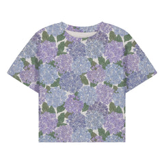 Studio Bohème - Top corto Flow con estampado floral de algodón orgánico | Lila