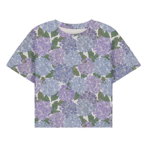 Studio Bohème - Top corto Flow con estampado floral de algodón orgánico | Lila