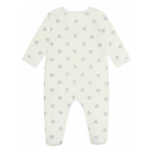 Petit Bateau - Pijama Corazones Purpurina Algodón Orgánico | Crudo