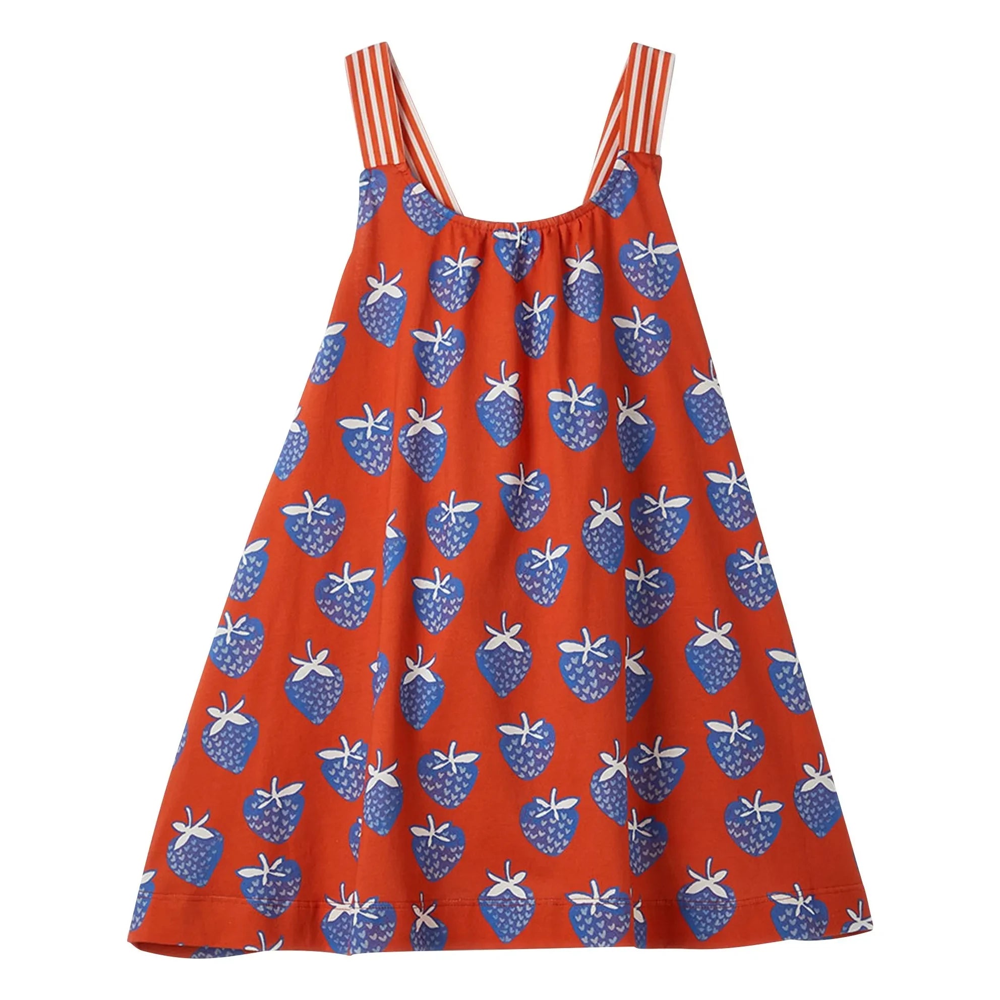 Fabula - Vestido acampanado con estampado de fresas | Rojo