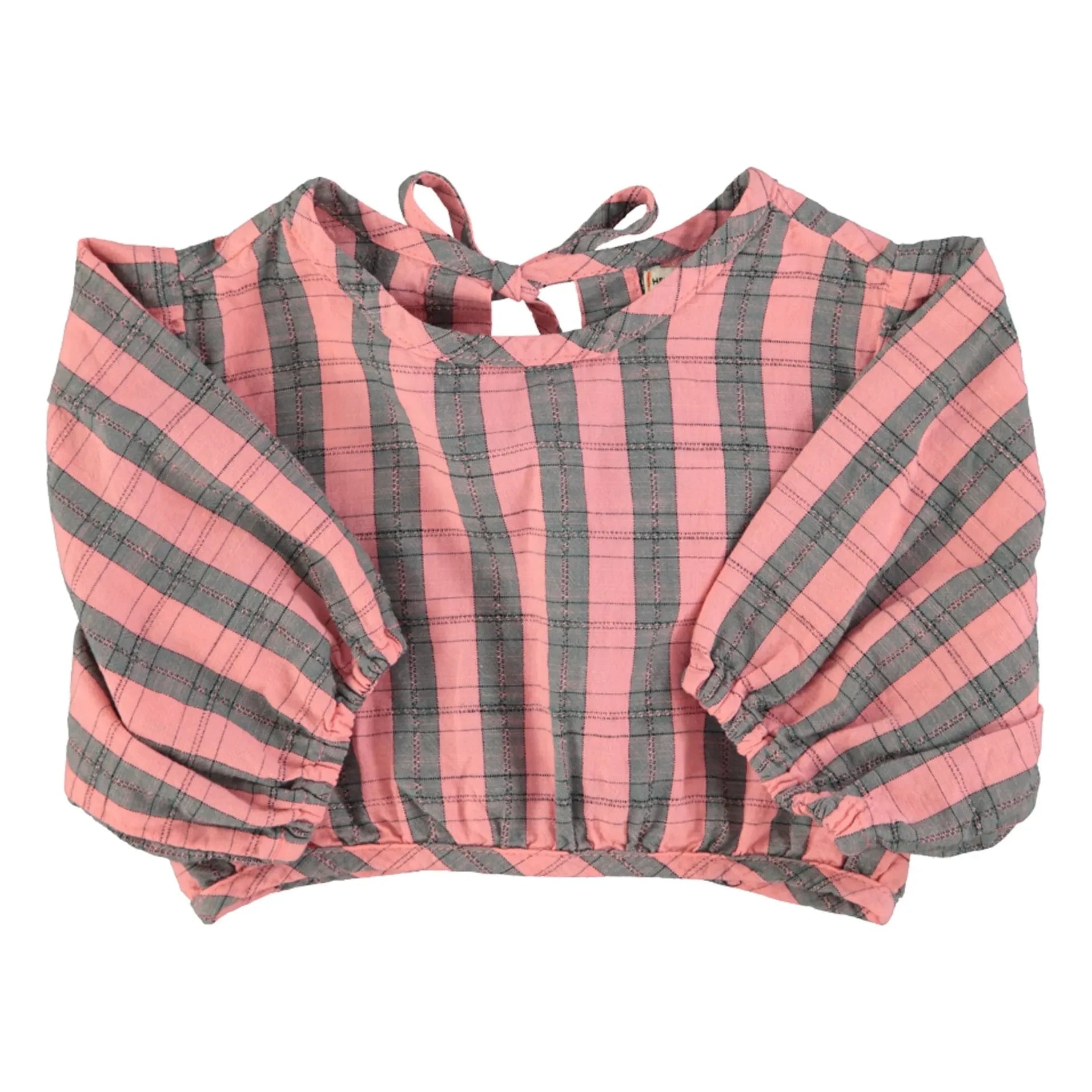 Piupiuchick - Blusa corta de cuadros de algodón orgánico | Rosa
