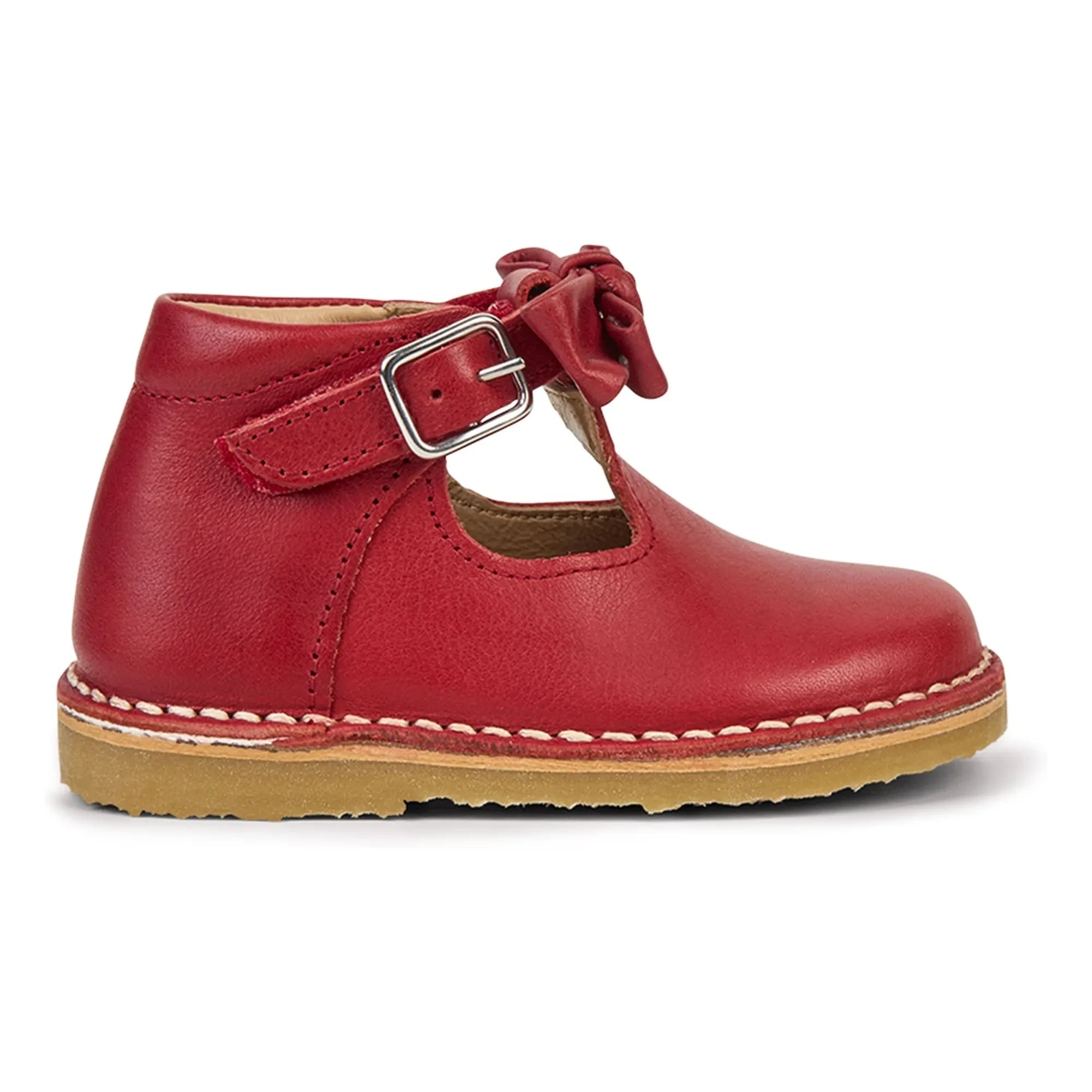 Petit Nord - Zapatos T-Bar con lazo para bebé | Rojo