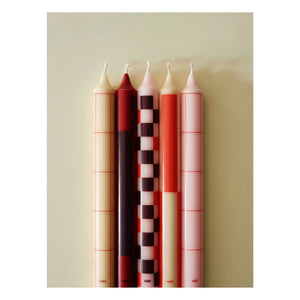 Hay - Velas estampadas - Set de 4 | Rojo