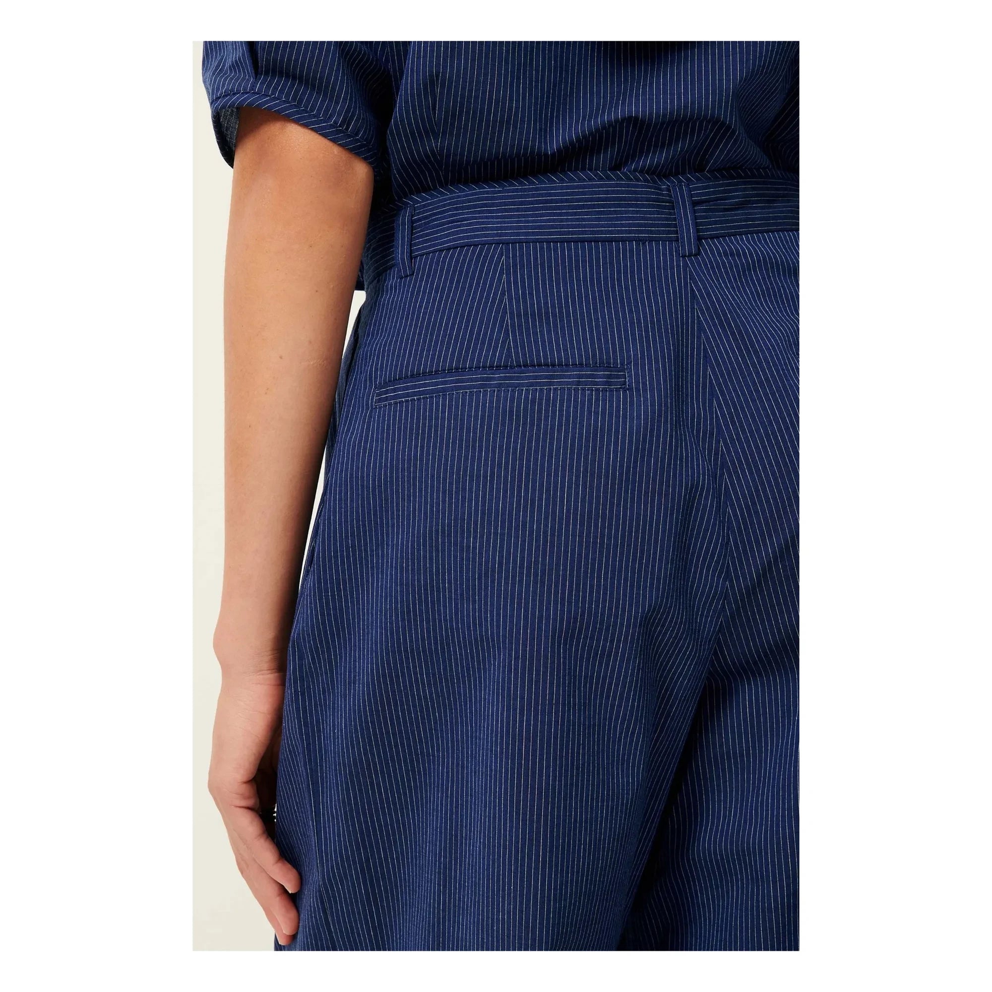 Sessùn - Pantalones de rayas de algodón Provencia | Azul marino