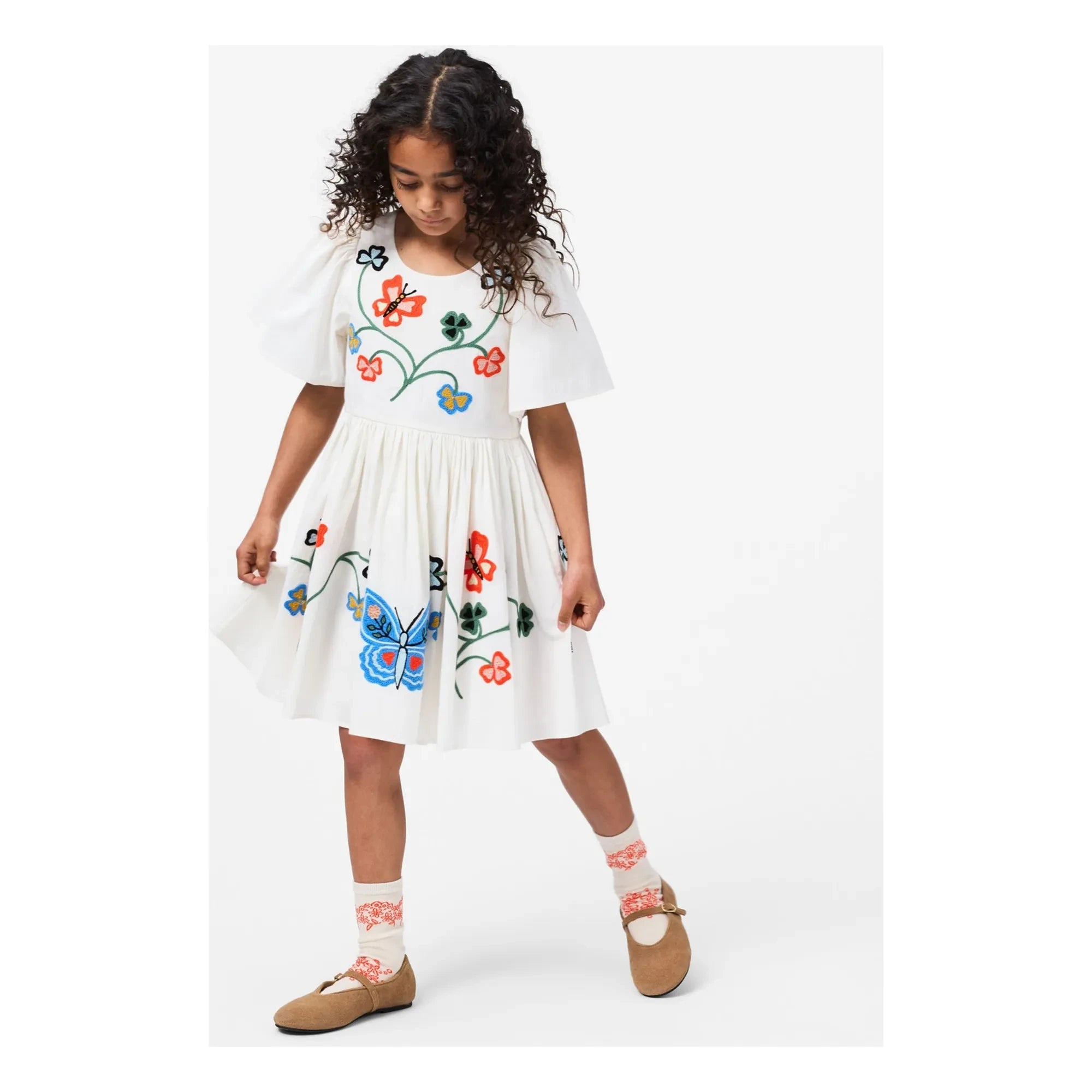 Molo - Vestido Margarita Mariposas Algodón Orgánico | Crema