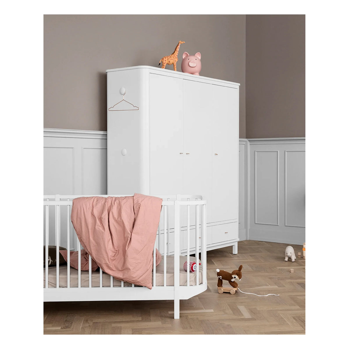 Oliver Furniture - Armario de Abedul de 3 Puertas 204 x 168 cm | Blanco