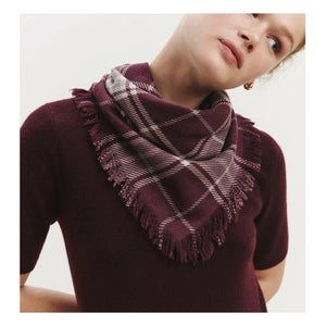 Bompard - Swann Tartan Kaşmir Mini Eşarp | Garnet