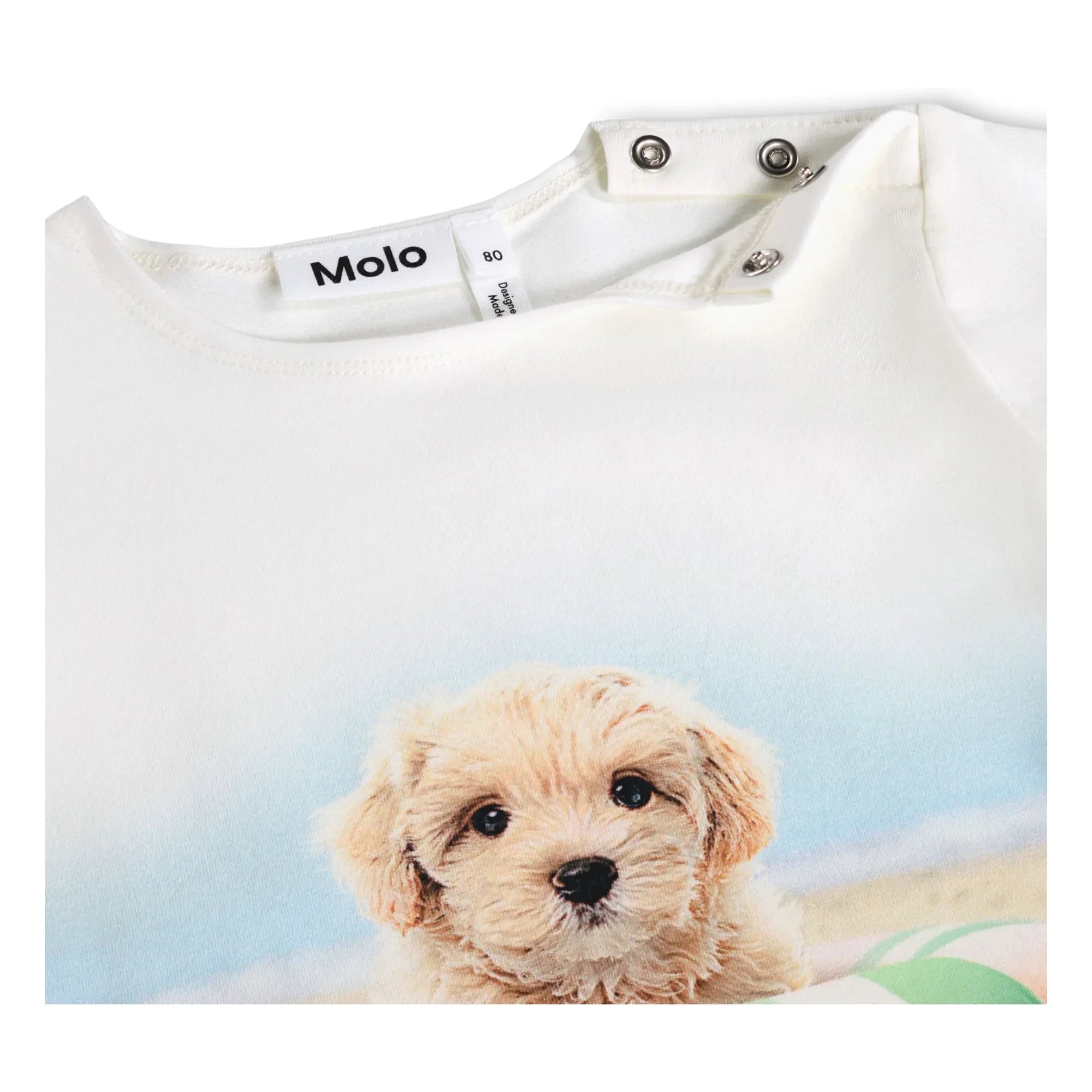 Molo - Camiseta de Algodón Orgánico Eline Dog | Blanco