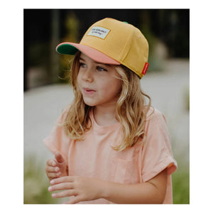 Hello Hossy - Gorra de algodón orgánico con visera curva Mini Sunset | Amarillo