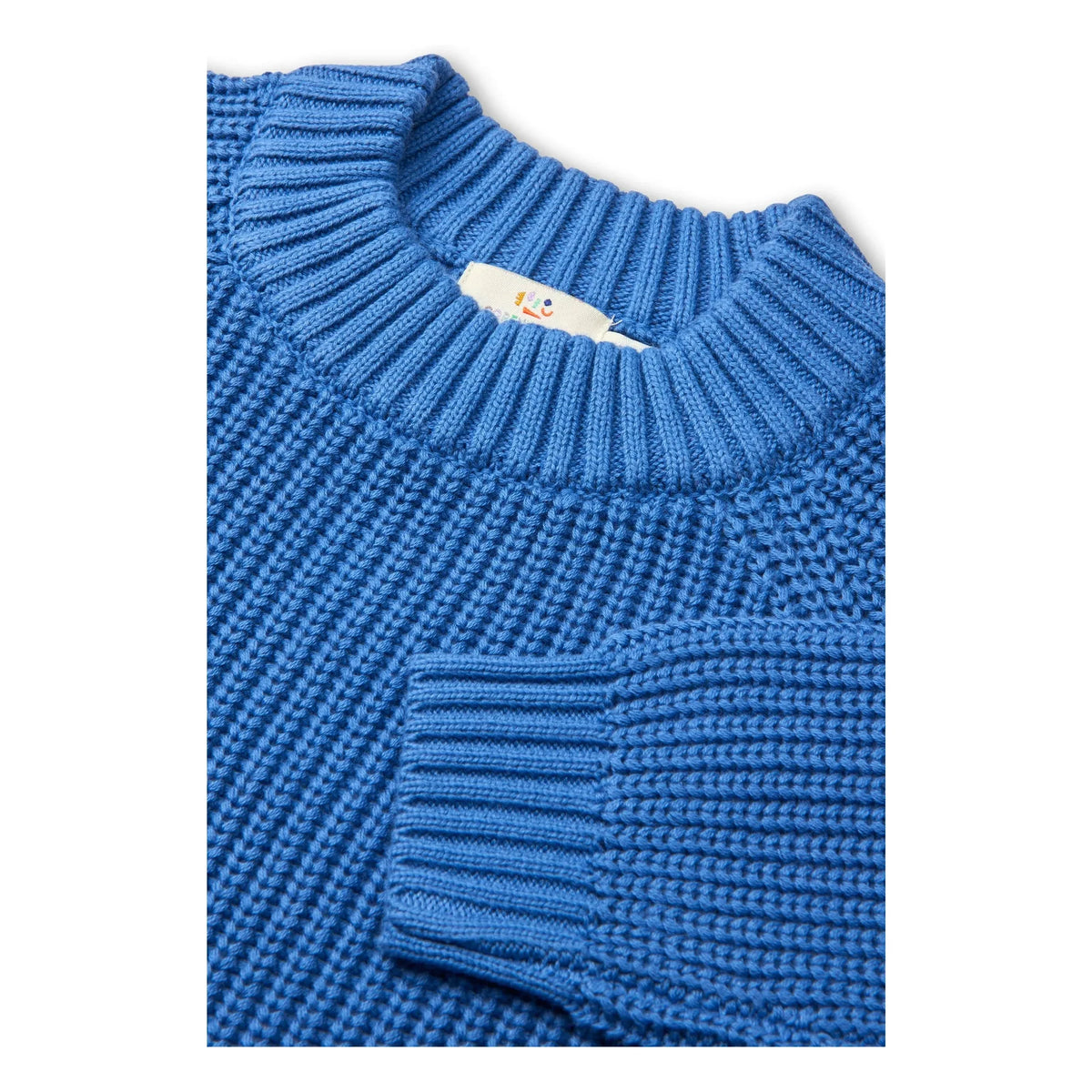 Copenhagen Colors - Suéter de algodón orgánico acanalado | Azul cerúleo