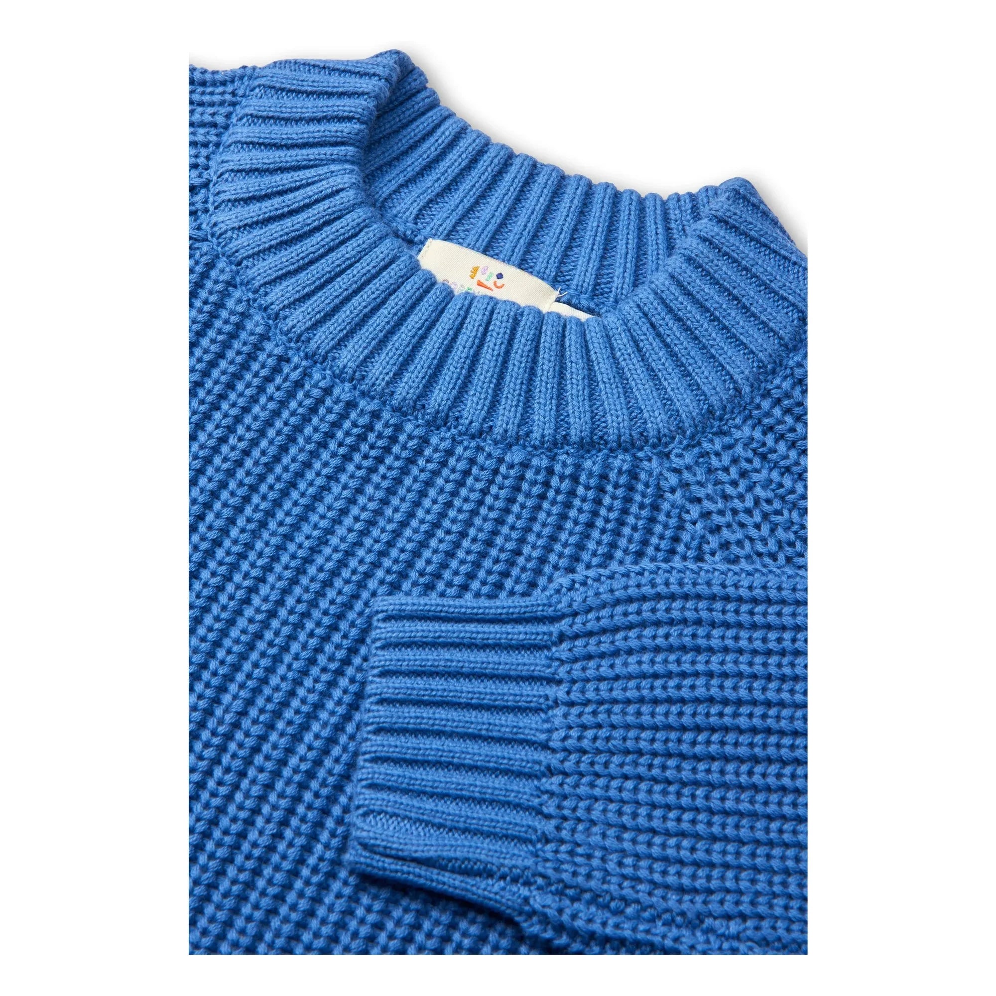 Copenhagen Colors - Suéter de algodón orgánico acanalado | Azul cerúleo
