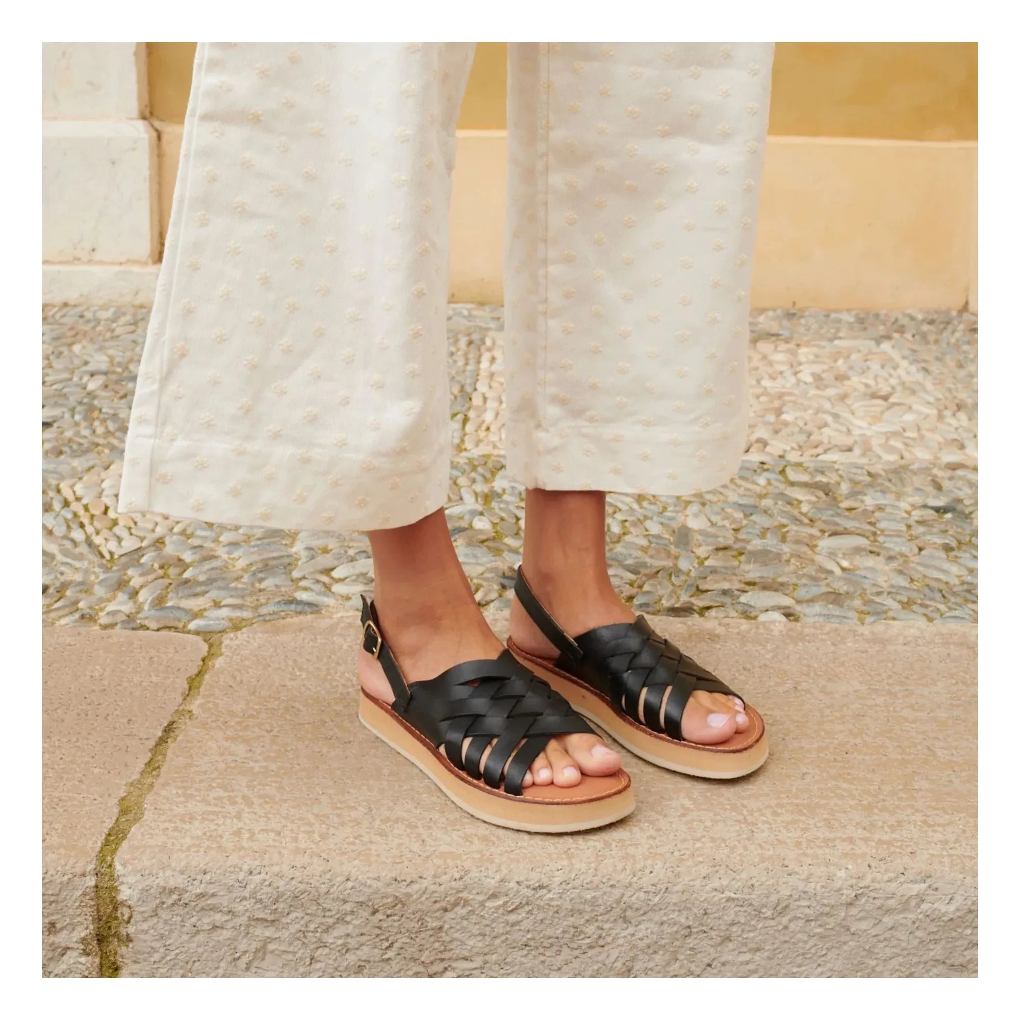 Mapache - Sandalias de piel | Negro