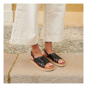 Mapache - Sandalias de piel | Negro