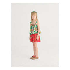 Bobo Choses - Top fruncido con estampado floral de algodón orgánico | Blanco
