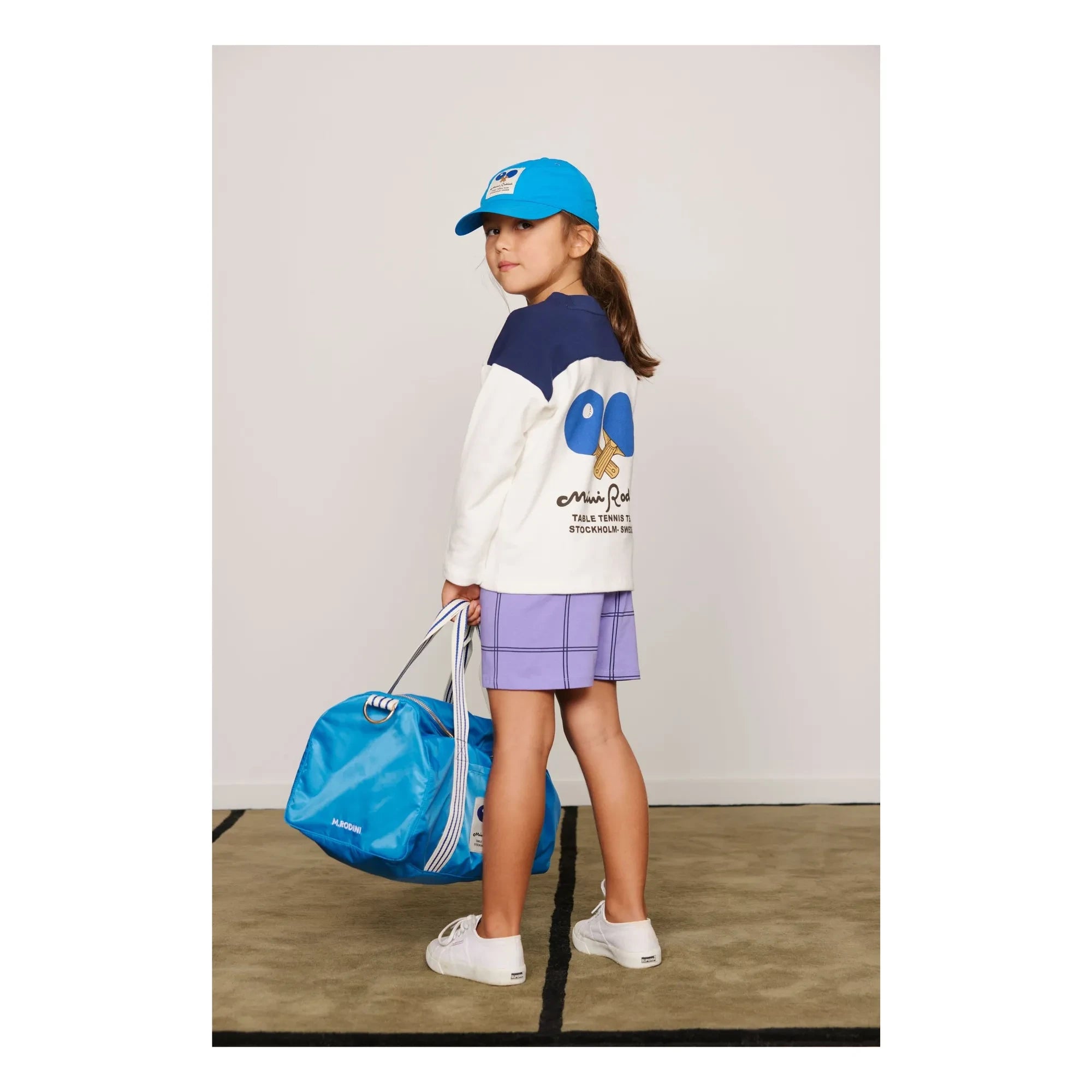 Mini Rodini - Sudadera de algodón orgánico Ping Pong | Blanco