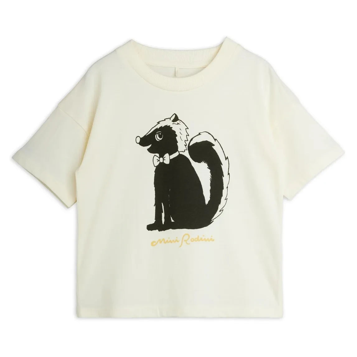 Mini Rodini - Mouffette organik pamuk Tişört | Ekru