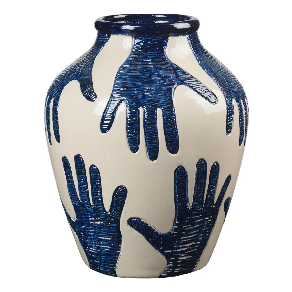 Broste Copenhagen - Jarrón de cerámica Mime | Azul